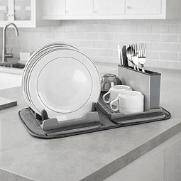 Tapete multifuncional con escurridor para platos y cubiertos
