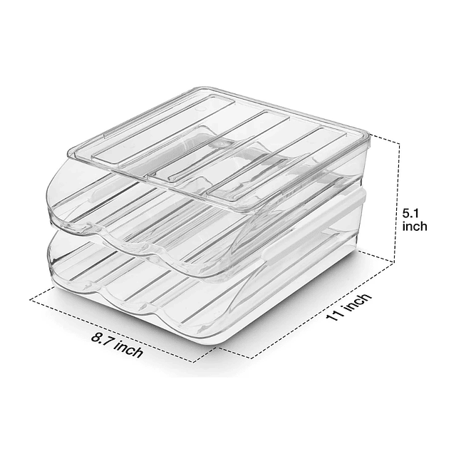 Organizador de huevos para refrigerador transparente