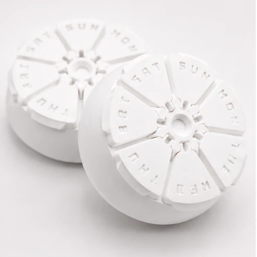 Organizador Semanal de Pastillas - Circular - Blanco