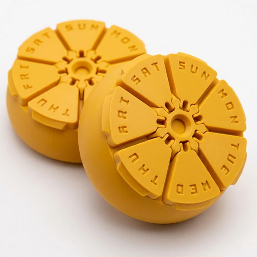 Organizador Semanal de Pastillas - Circular - Amarillo