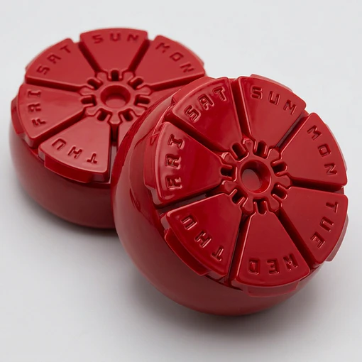 Organizador Semanal de Pastillas - Circular - Rojo