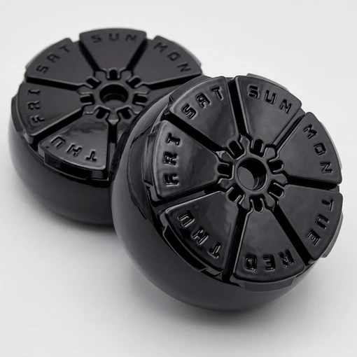 Organizador Semanal de Pastillas - Circular - Negro