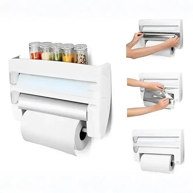 Dispensador de rollo de cocina 4 en 1