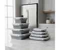 Organizador porta Comida Recipiente Hermético Silicona Plegable X4 Pzs