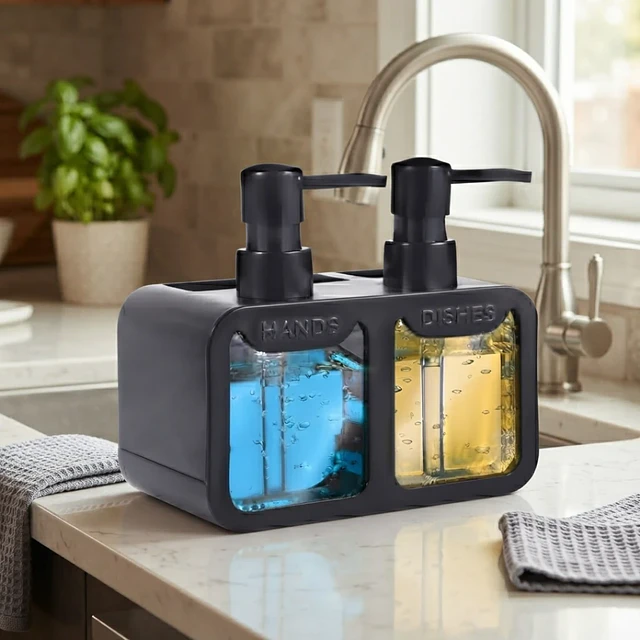 dispensador doble 2 en 1 para cocina