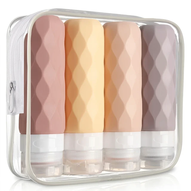 Set de botellas recargables para viaje minimalista