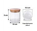 Contenedor de Vidrio con Tapa de Bambú para Cocina 630 ml