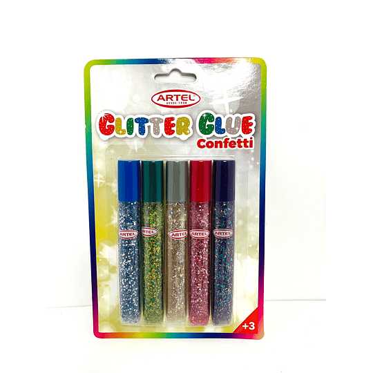 Glitter Glue 3D Confetti 6 colores Artel