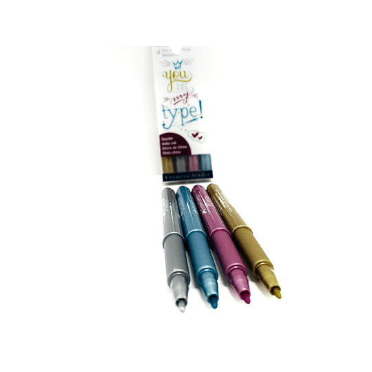 Set Lettering Pitt Artist Pens Metallic 4 colores Faber-Castell 