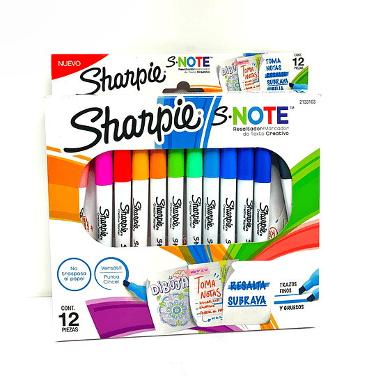 Sharpie S Note 12 colores 