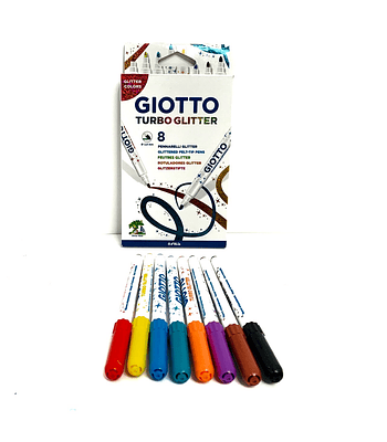 Marcadores Giotto Turbo Glitter 8 colores