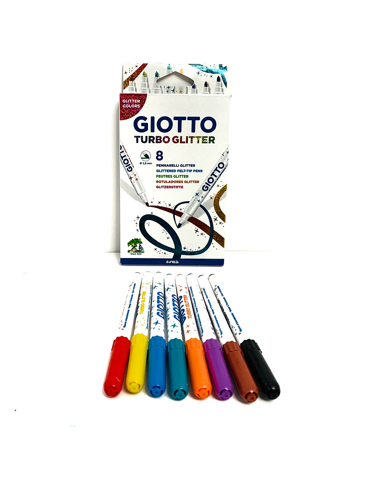 Marcadores Giotto Turbo Glitter 8 colores