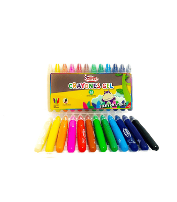 Estuche Crayones Gel 12 colores Artel