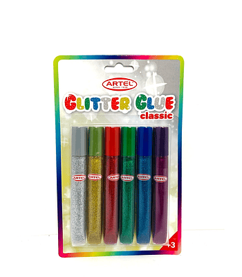 Glitter Glue 3D 6 colores Artel