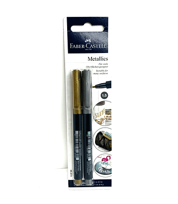 Lápices Metálicos Dorado y Plata Faber Castell 