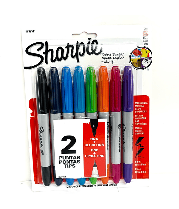 Marcadores Sharpie doble punta 8 colores
