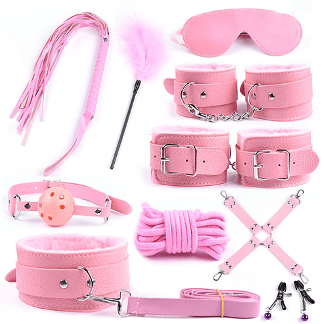 Kit BDSM 10 piezas Rosado