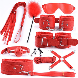 Kit BDSM 10 piezas Rojo