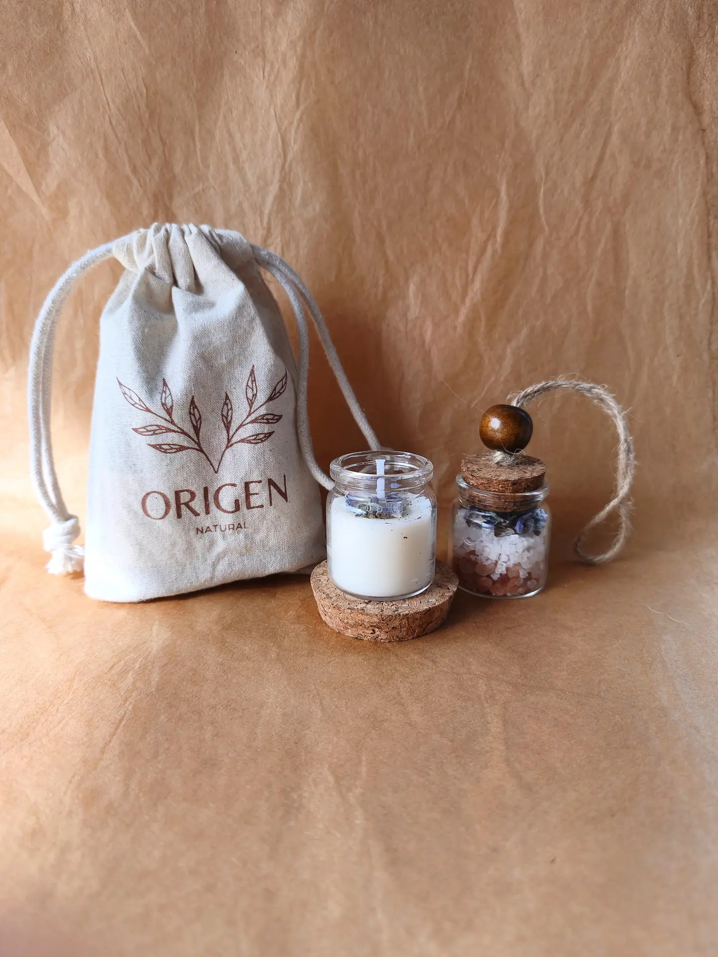 OBSEQUIOS PERSONALIZADOS FRASCO MIX DE SALES + FRASCO VELA DE SOYA 1