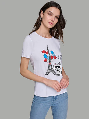 CAMISETA KARL CHOUPETTE BALLOONS BLANCA