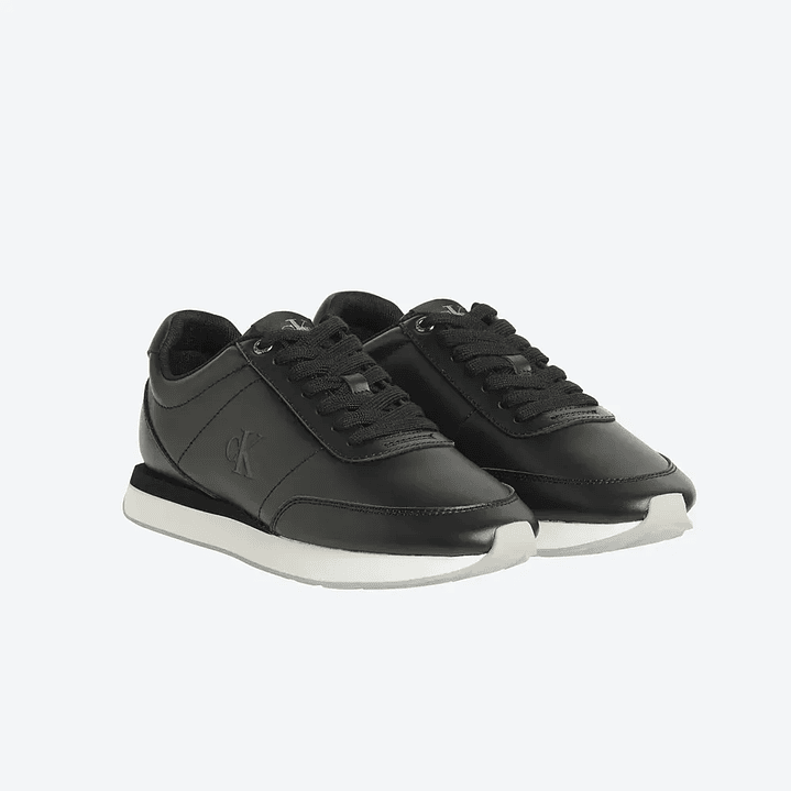 CK RETRO RUNNER LACEUP LTH MG BLACK-WHITE 1