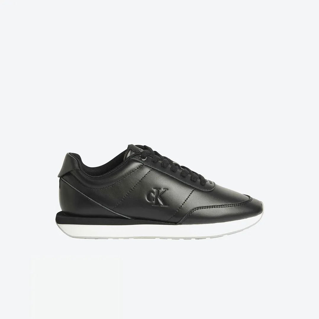 CK RETRO RUNNER LACEUP LTH MG BLACK-WHITE 2