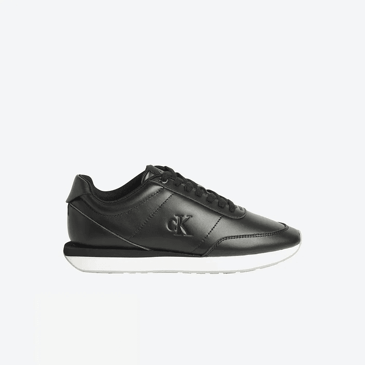 CK RETRO RUNNER LACEUP LTH MG BLACK-WHITE 2