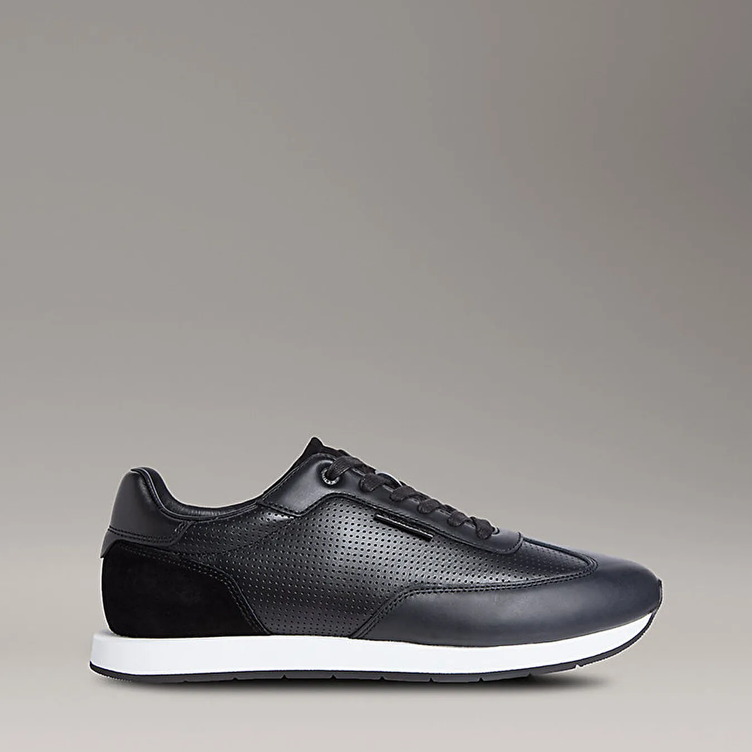 CK LOW PROF RUNN LACEUP PERF LETH BLACK-WHITE 2