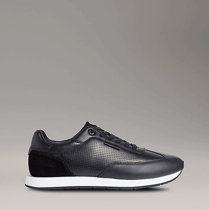 CK LOW PROF RUNN LACEUP PERF LETH BLACK-WHITE 2