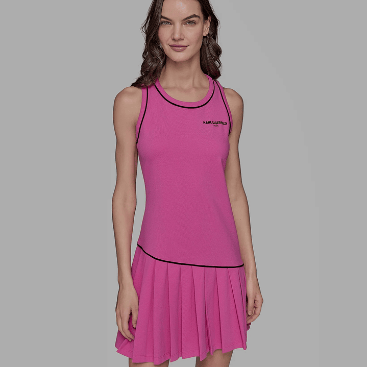 DRESS PLEATED PINK 1