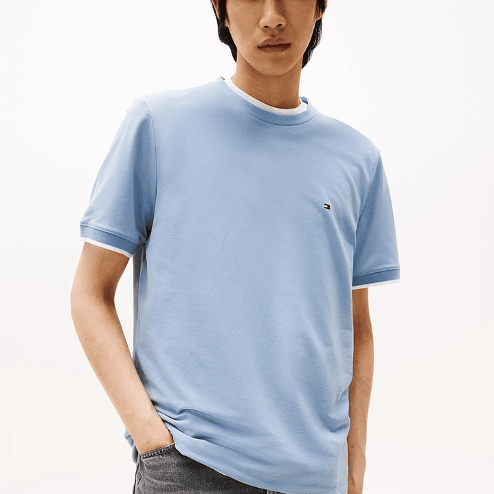 CAMISETA TH CLÁSICA AZUL JASPEADO 1