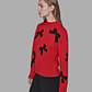 KARL 3D BOW SWEATER RED - Miniatura 3