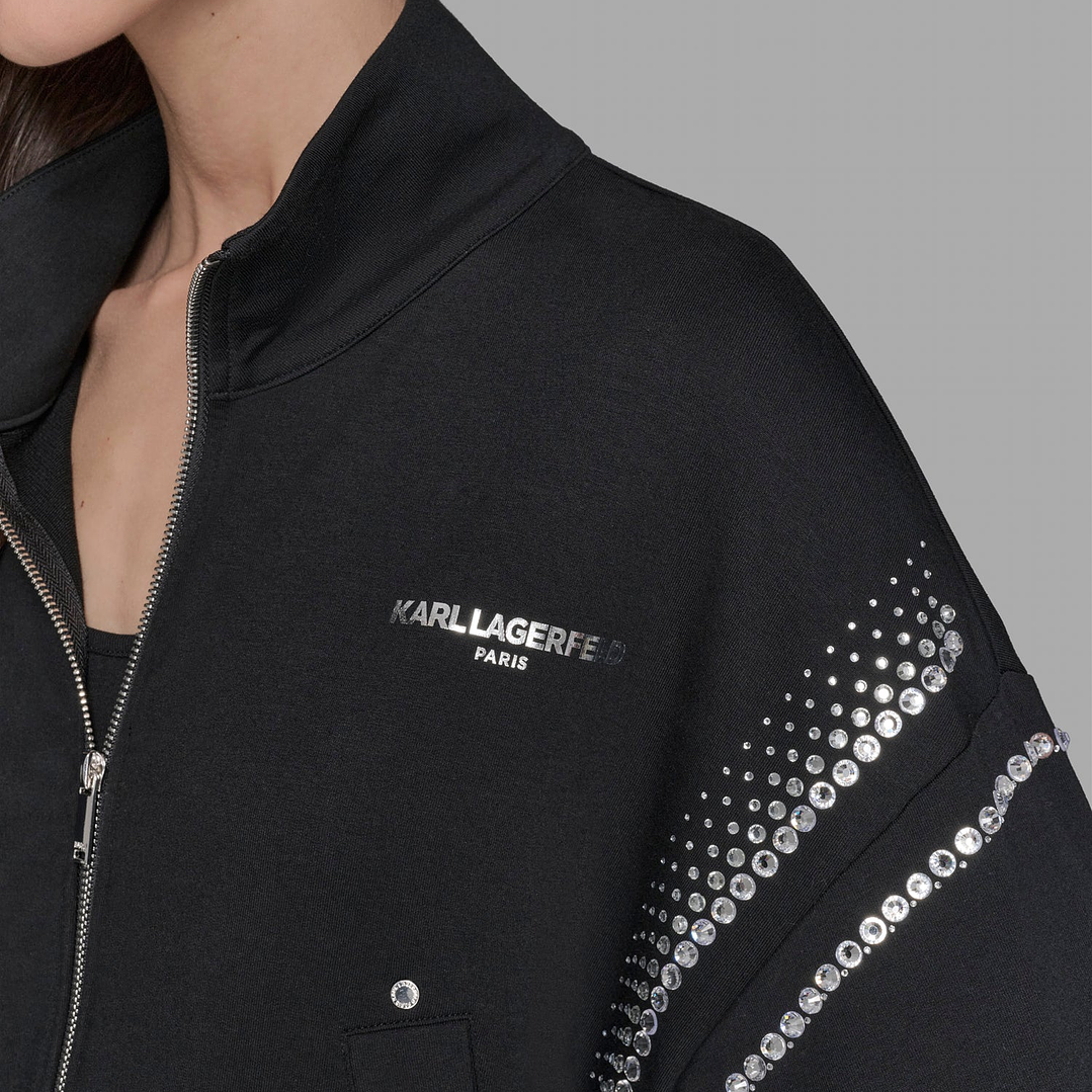 CHAQUETA RHINESTONE TRIM TRACK 5