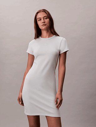 CK VESTIDO CONTOUR RIB GREEN