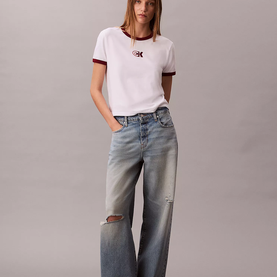 CK CAMISETA MONOGRAM RINGER WHITE-RED 4