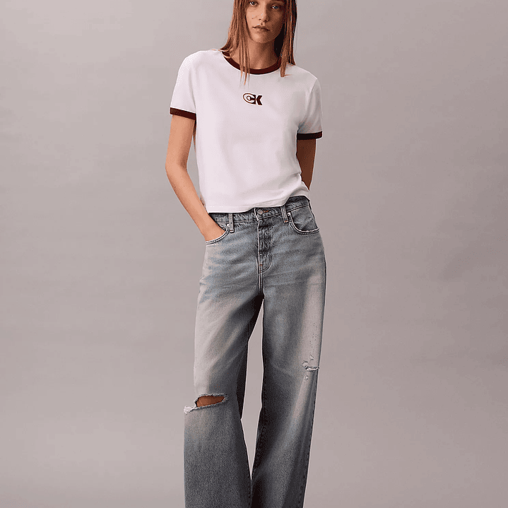 CK CAMISETA MONOGRAM RINGER WHITE-RED 4