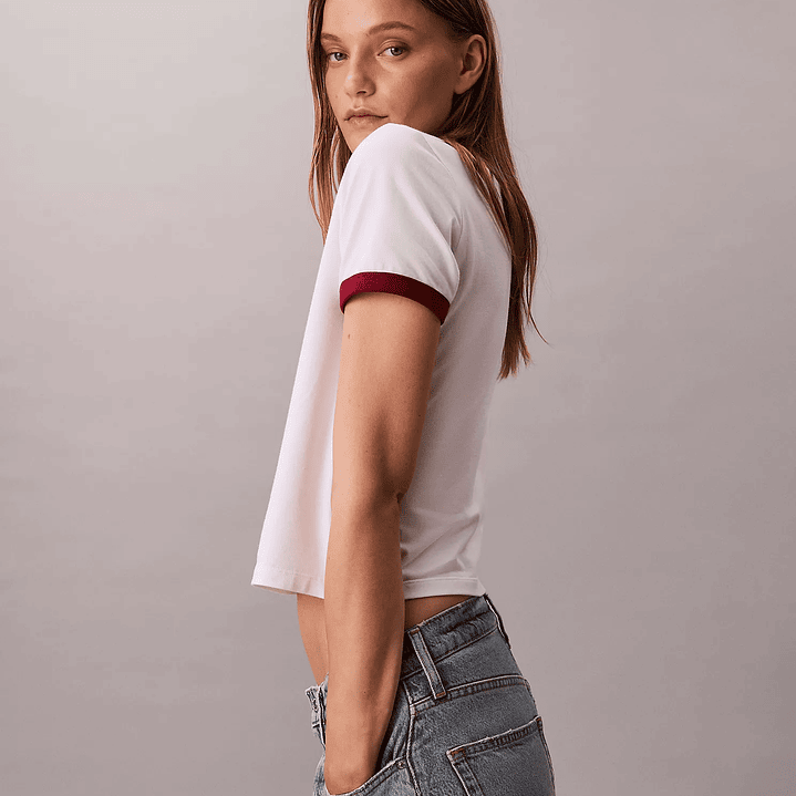 CK CAMISETA MONOGRAM RINGER WHITE-RED 5