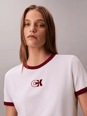 CK CAMISETA MONOGRAM RINGER WHITE-RED