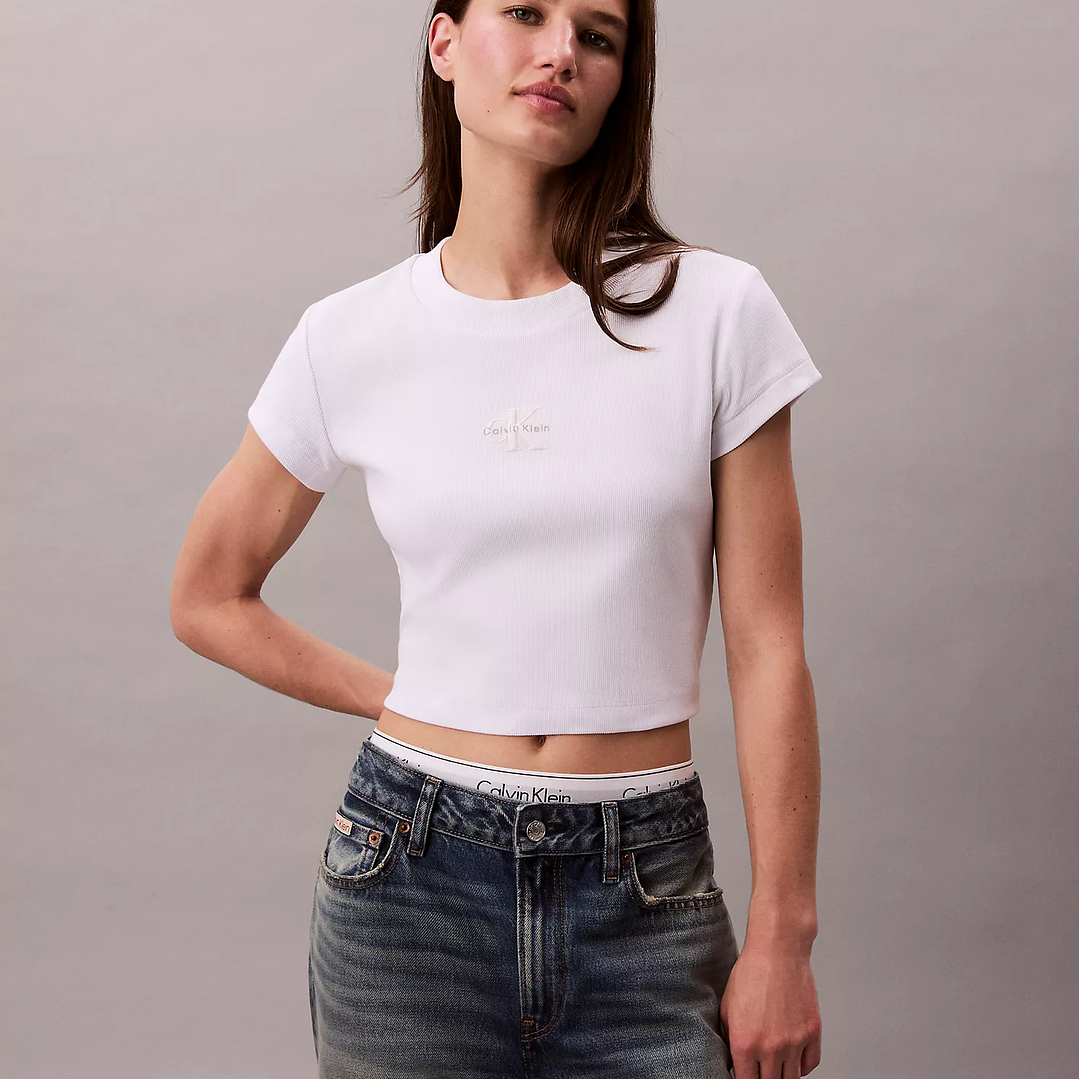 CK CAMISETA BABY TEE WHITE 3