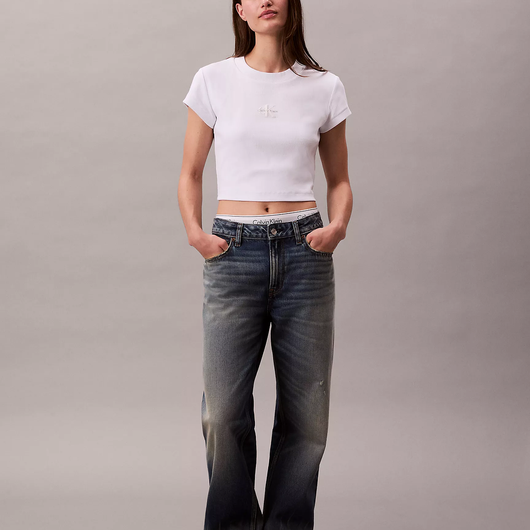 CK CAMISETA BABY TEE WHITE 5