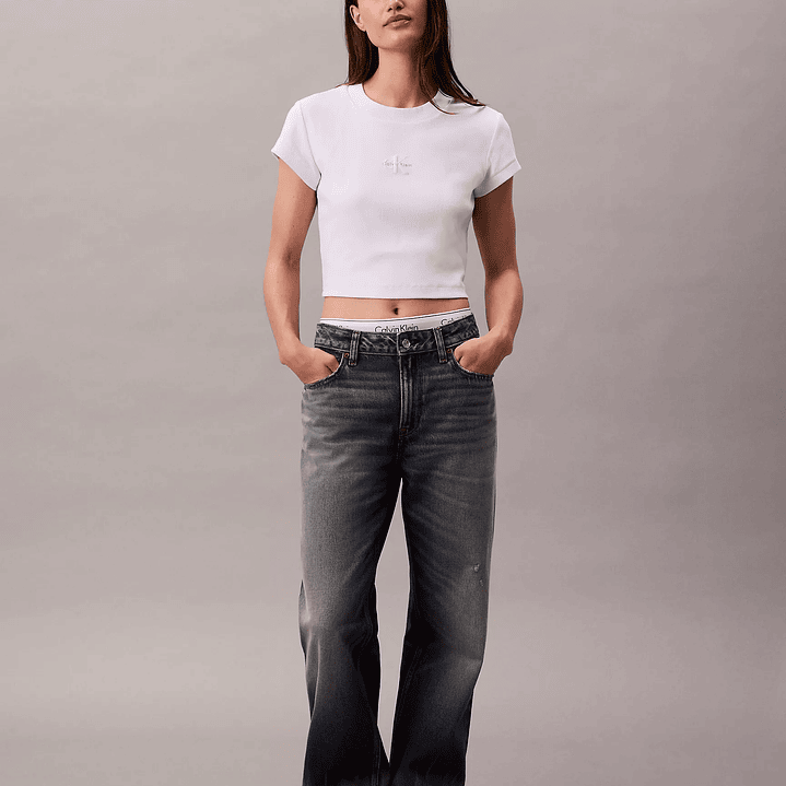 CK CAMISETA BABY TEE WHITE 5