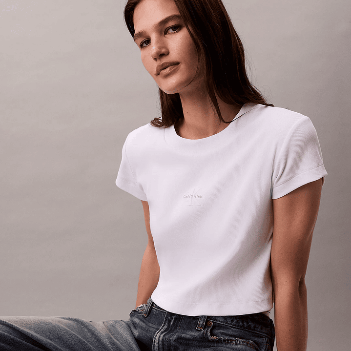 CK CAMISETA BABY TEE WHITE 1