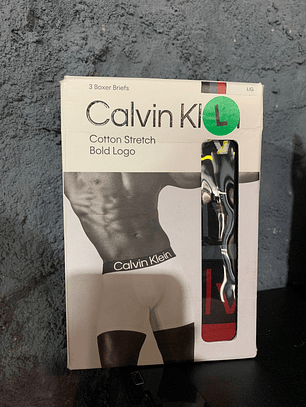 PACK BOXER X3 CK BRIEF ROJO-GRIS-NEGRO