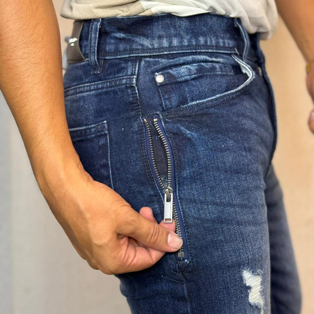 JEAN KARL SIDE ZIP 5 POCKET DENIM 2