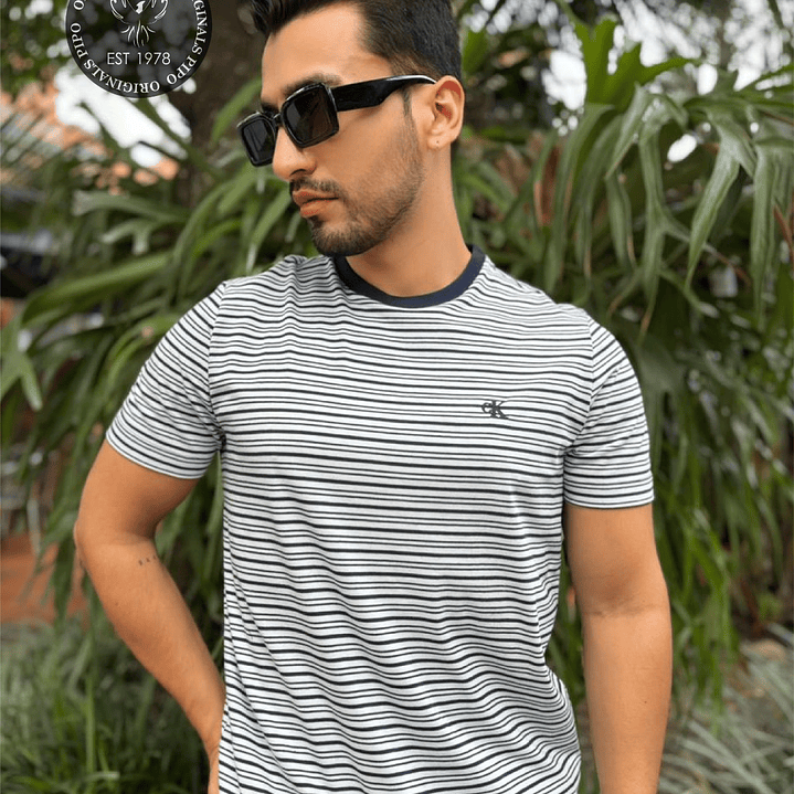 CK CAMISETA RAYADED WHITE-NAVY 1