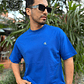 CAMISETA CK MONOFRAM RELAXED NAVY - Miniatura 1