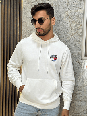 HOODIE OPTIC FLEECE TH WHITE