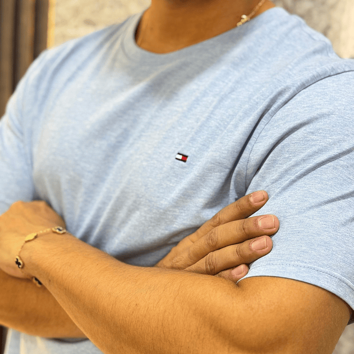 CAMISETA TH CLÁSICA AZUL JASPEADO 2