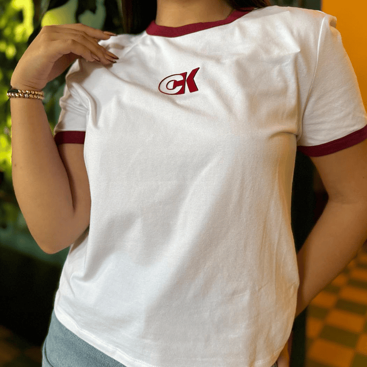 CK CAMISETA MONOGRAM RINGER WHITE-RED 2