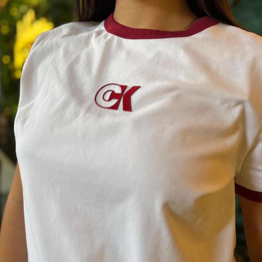 CK CAMISETA MONOGRAM RINGER WHITE-RED 3